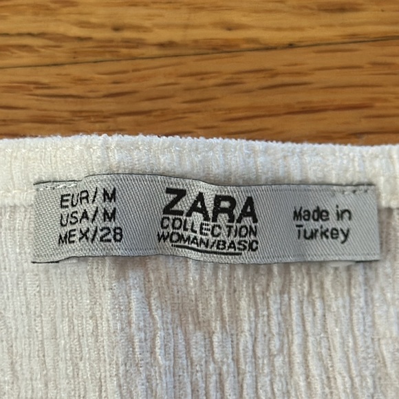 🌺 Zara White V neckline Front Twist Top Sz M - Picture 5 of 5